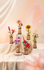 ROWOOD Pink Lily — Flor de Madera Decorativa | 73 Piezas
