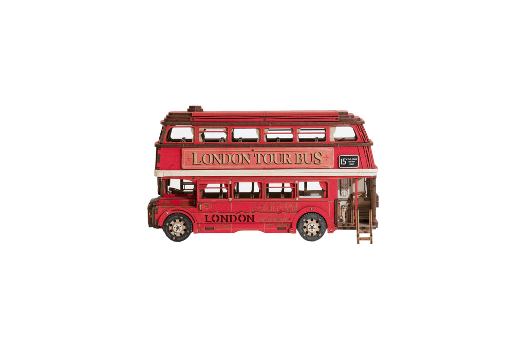 Rolife London Tour Bus — Puzzle 3D de Madera | 245 Piezas | Sin Pegamento