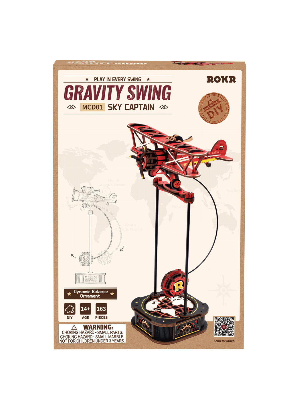 ROKR Gravity Swing Sky Captain — Puzzle 3D de Madera | 163 Piezas