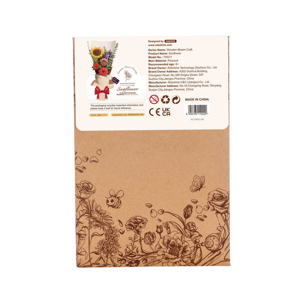 ROWOOD Sunflower — Flor de Madera Decorativa | 86 Piezas