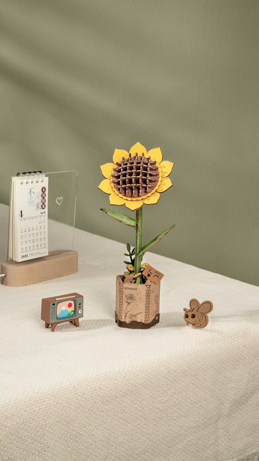 ROWOOD Sunflower — Flor de Madera Decorativa | 86 Piezas
