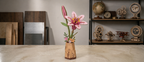 ROWOOD Pink Lily — Flor de Madera Decorativa | 73 Piezas
